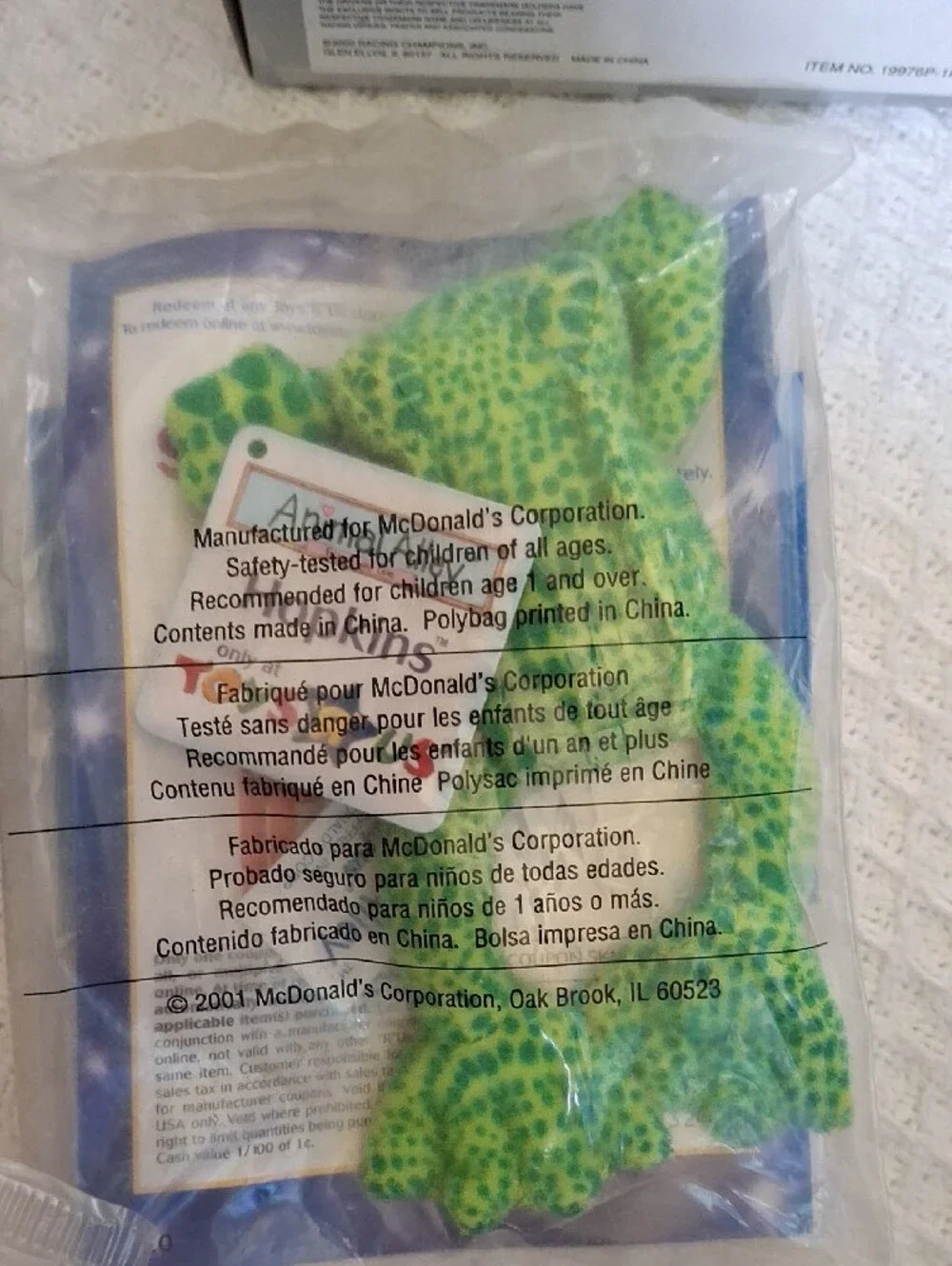 McDonald's Animal Alley Hopkins Toy - Blue and Yellow Packaging